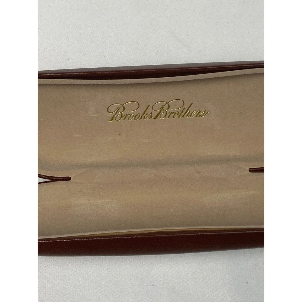 Brooks Brothers Brown‎ Eyeglass Case Hard Shell Gold Logo